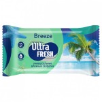 Салфетки влажные, Ultra Fresh (Ультра фреш) №15 бриз универсальные с клапаном